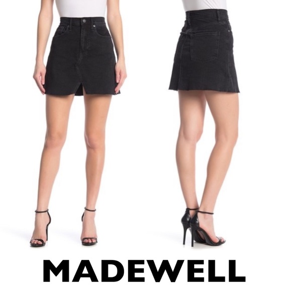 Madewell Black Denim A-Line Mini Skirt Size 27 - Picture 4 of 10